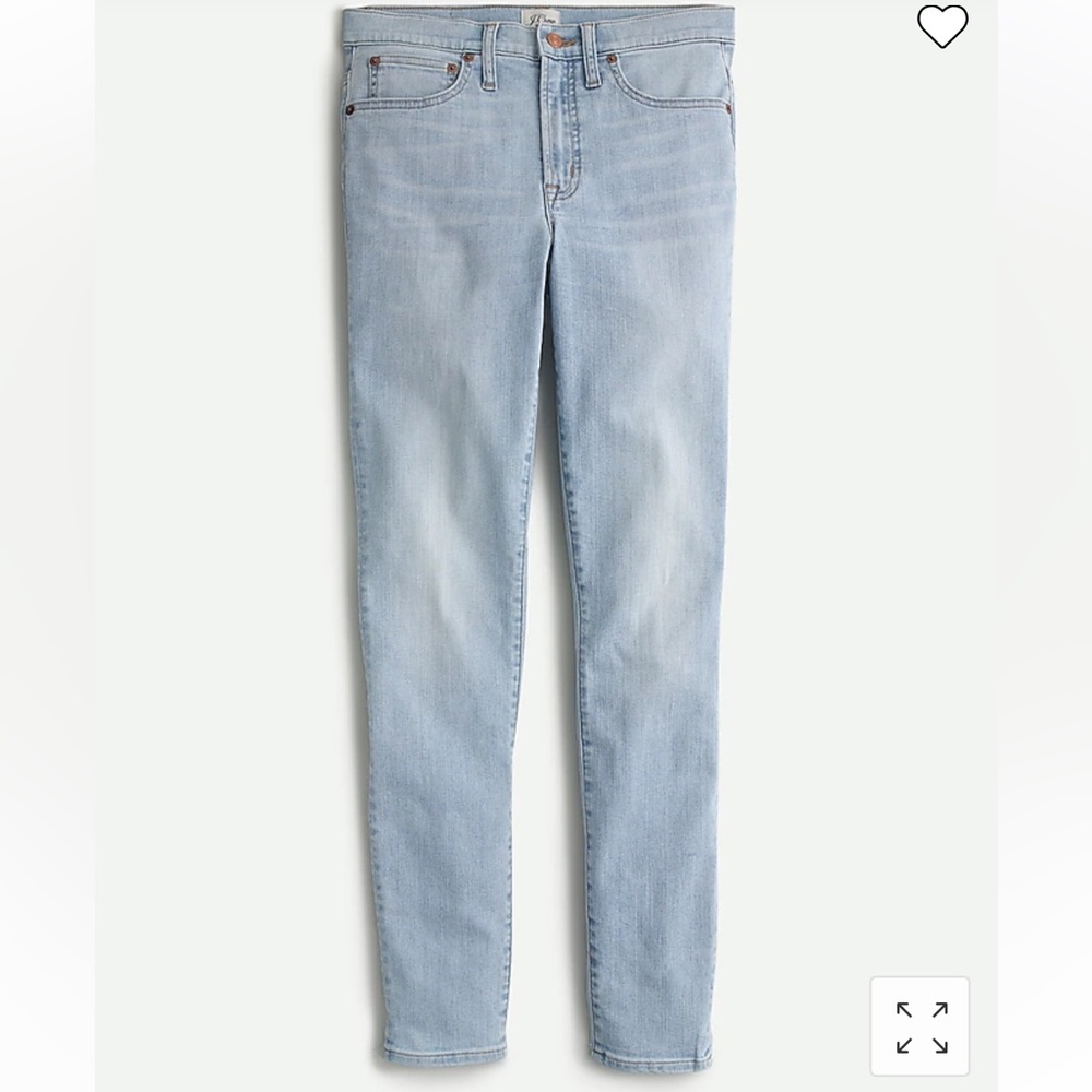 J. Crew 9" high-rise toothpick jean in Fresh Water wash size 28